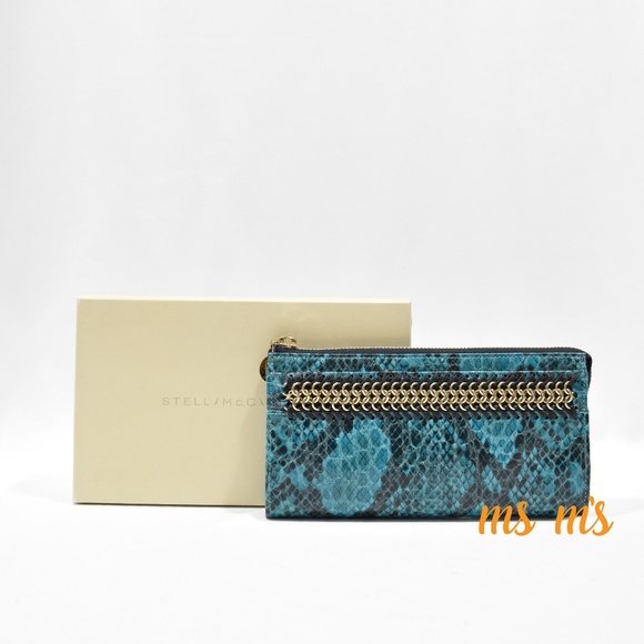 Stella McCartney Handbags - NIB Stella McCartney Faux Snake blue WALLET